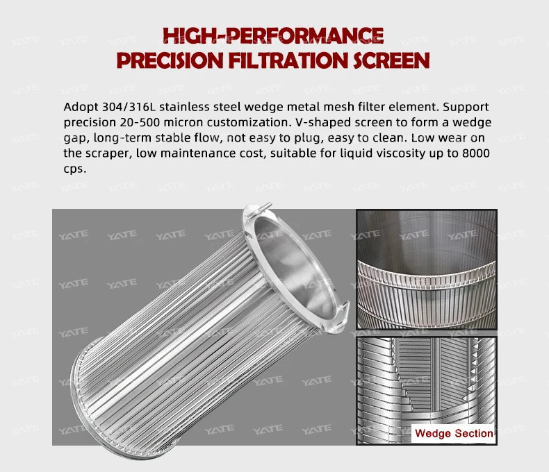 Stainless Steel 304/316 Automatic Self Cleaning Filter with 1.6Mpa Working Pressure and 20-500 μm Filtration Precision for Viscous Liquids