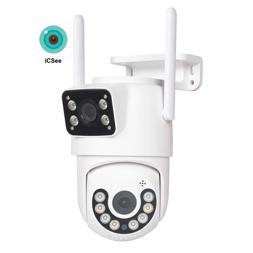 ICsee 6mp Dual Lens Wifi Network Camera Views Human Detect Smart Night Vision Wifi Bluetooth Connection Surveillance Camera