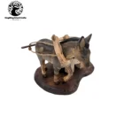 Handicraft Handmade Wooden Decorations Handicraft Carving Rural Style Vintage Donkey Working