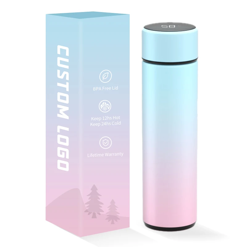 Special New Fahrenheit Cheap Stainless Steel Smart Water Bottle With Led Temperature Display Thermo Tumbler Cups In Bulk