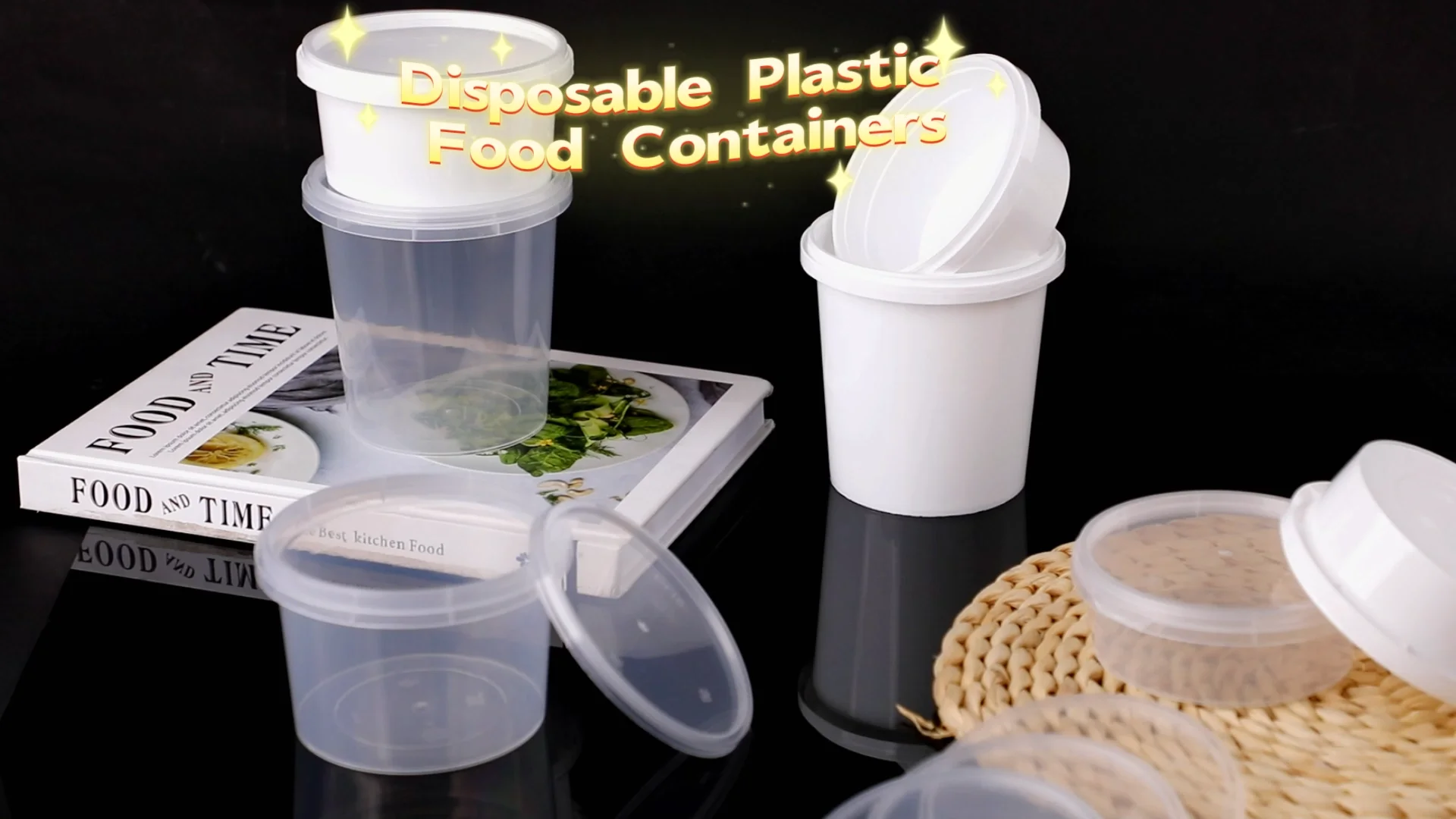 Dg High Quality Round Disposable Plastic Take Away Food Container With