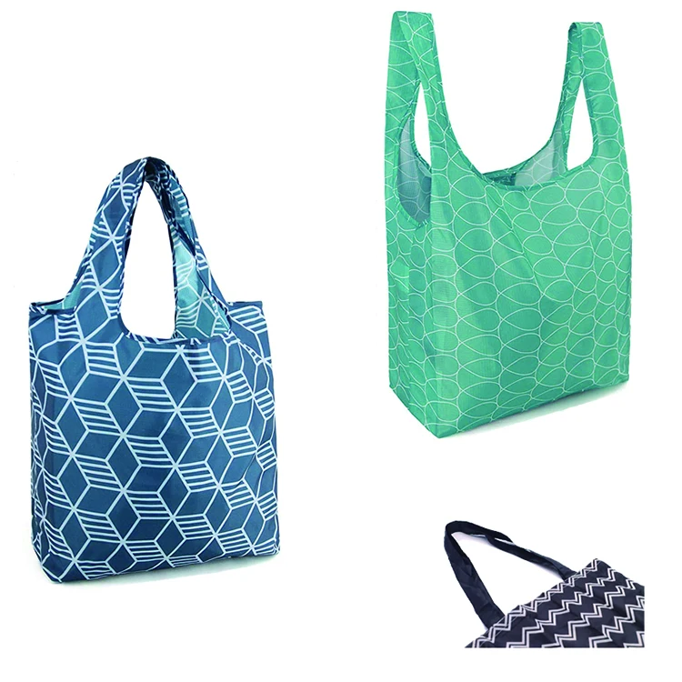 Washable Durable eco friendly waterproof grocery tote bag foldable resusable nylon shopping tote bag
