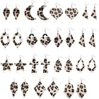 Handmade Earrings NEW Fashion Women Trendy Handmade Teardrop Floral Leather Earrings