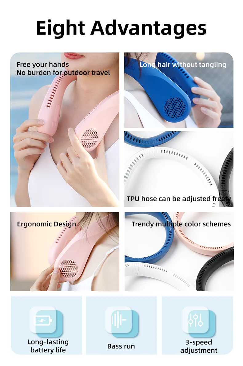Neck-hanging Mini Fan, portable, USB - detail 4