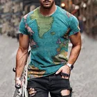Short T Shirt Wholesale Latest Design Custom Slim Fit Short Sleeve Personalized Map Printing Oversize T Shirt For Men