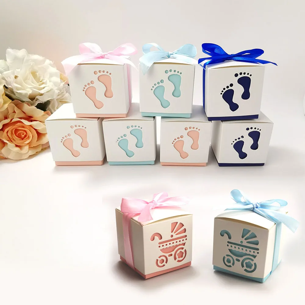 laser cut hollow paper sweet candy box baby shower baptism sweet