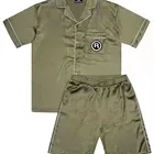 Men's Factory Full Polyester High Quality Summer Short Sleeve 2 Piece Men's Pajama