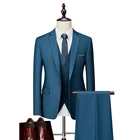 Fashion Slim Fit Business Suit For Man Business Men's 3 Piece Suit Wedding White Fabric For Mens Suits