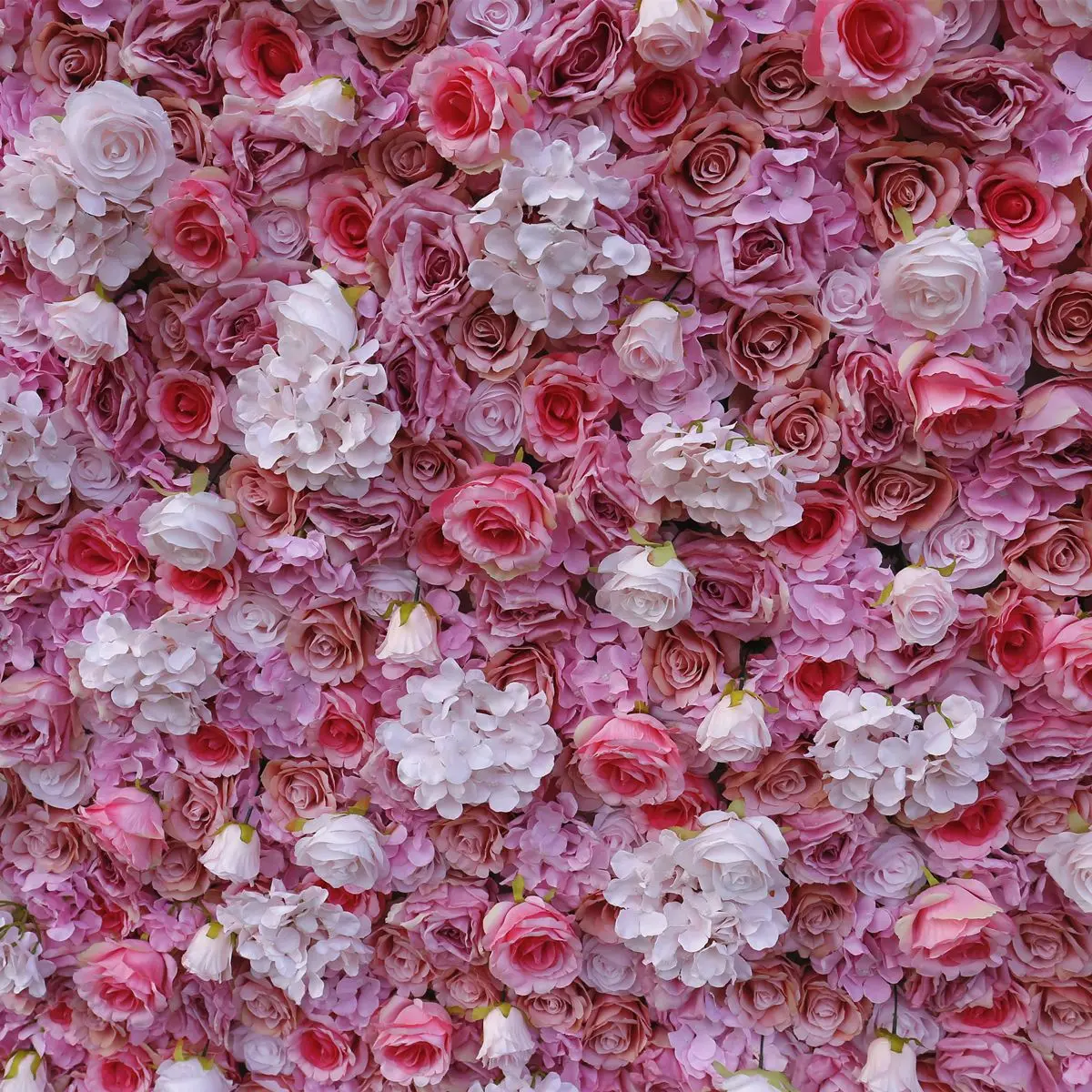 Pink Artificial Flower Wall Panels Silk Rose Flower Panels Backdrop