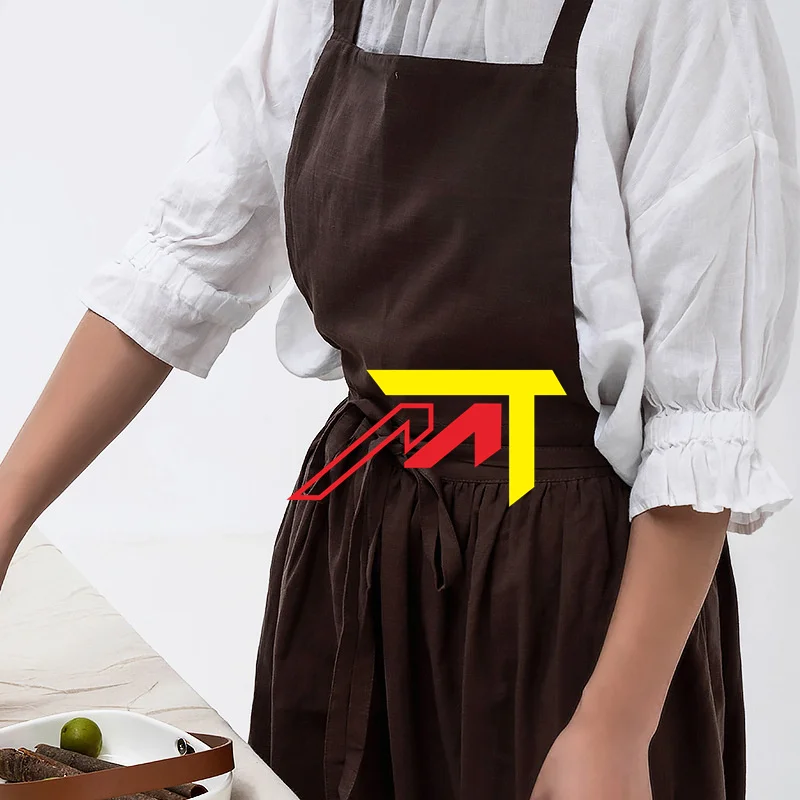 Sleeveless Eco-friendly unique dress cafe women aprons korean gardening apron with 2 pockets Breathable Thanksgiving