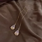 Flower Earrings French Romantic Flower Jewelry Drop-Shaped Crystal Ear Line Earrings For Women