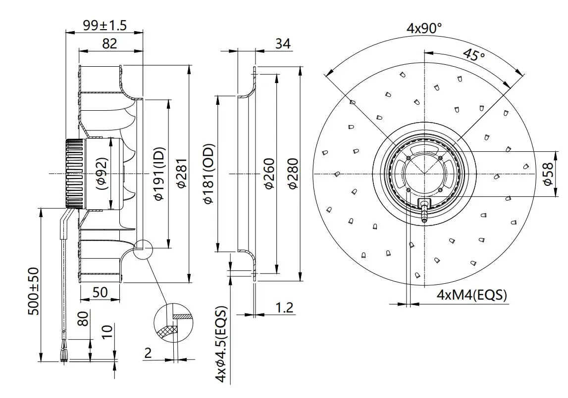 Centrifugal Fan, 280mm, Steel - detail 10