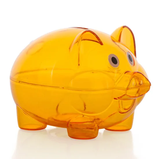 Four Colours  Money Lash Box Transparent PS Coin Bank Roba Monedas Money Box Piggy Bank Pig