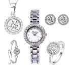 New Women's Watch 5-piece Set With Diamonds Fashionable Quartz Watch Set