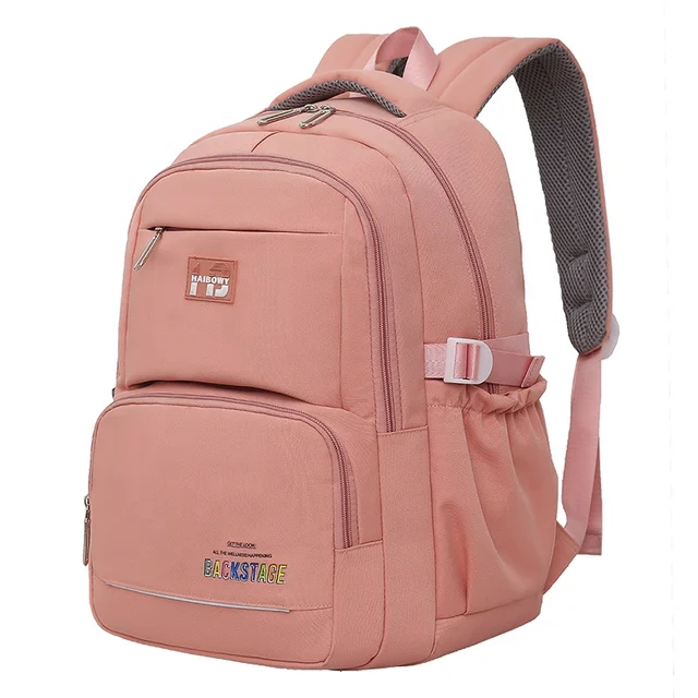 HAIBOWY Unisex Student Backpack Wash-Resistant Polyester Cotton Fabric Durable for Everyday Use
