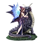 Fairy Figurine 2021 Amazon Hot Selling Resin Fairy Figurine Fairy Companion With Dragon Collectible Statue