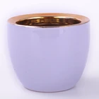 Pot Mini Decoration Succulent Cactus Garden Ceramic Flower Pot With Metal Stand / Bamboo Saucer/Wood Feet 7.8*7.8*6.5