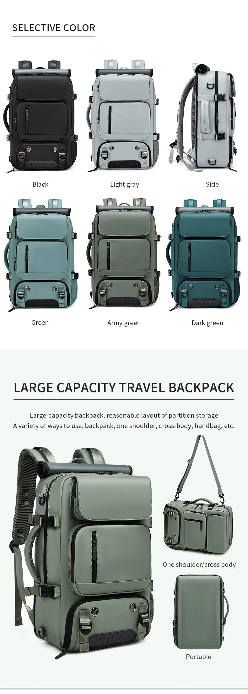 Fashion Waterproof Oxford Travel Backpack For 15.6 Inch Laptop Hiking Backpack With Usb Charging Port And Anti Theft