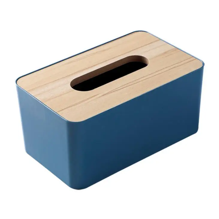 Wood Cover Plastic Facial Tissue Napkin Box Toilet Paper Dispenser Case Holder 