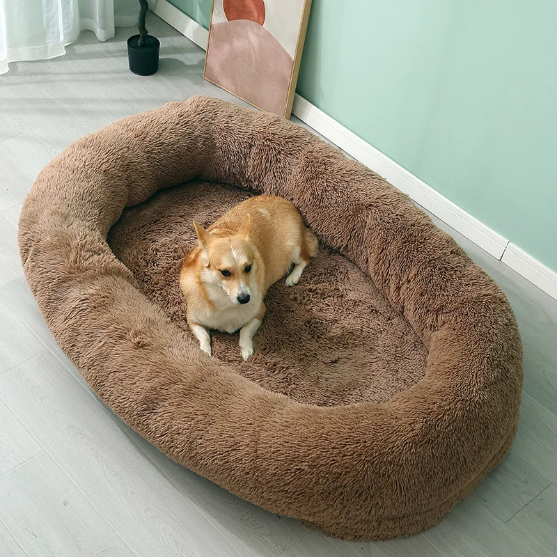 product popular human dog bed for adults giant dog bed with removable washable cover faux fur human size dog bed-52