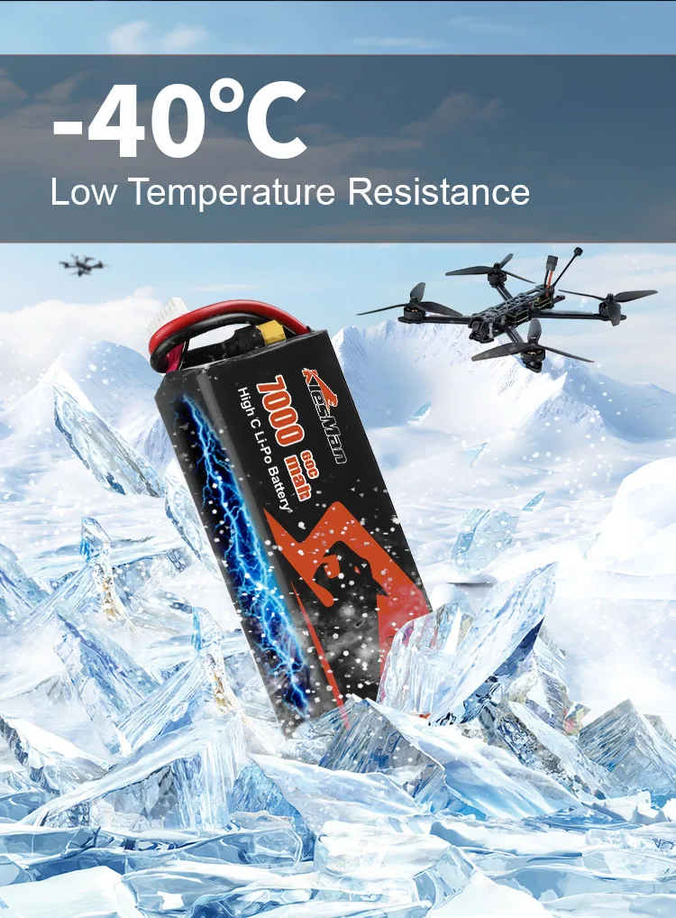 Klesman Lipo Drone Battery Pack 6S 22.2V 60C 7000mAh 8000mAh для квадрокоптера FPV 6