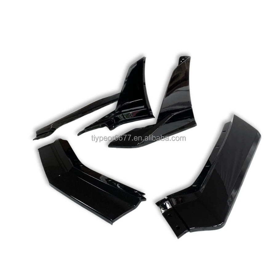 product tiypeor glossy black car front bumper lip spoiler diffuser for chevrolet corvette c8 2020 2024 7pcs-12