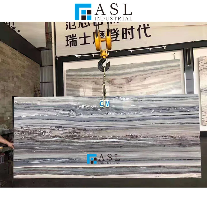 Best quality straight veins palissandro Italy marmara white light blue marble