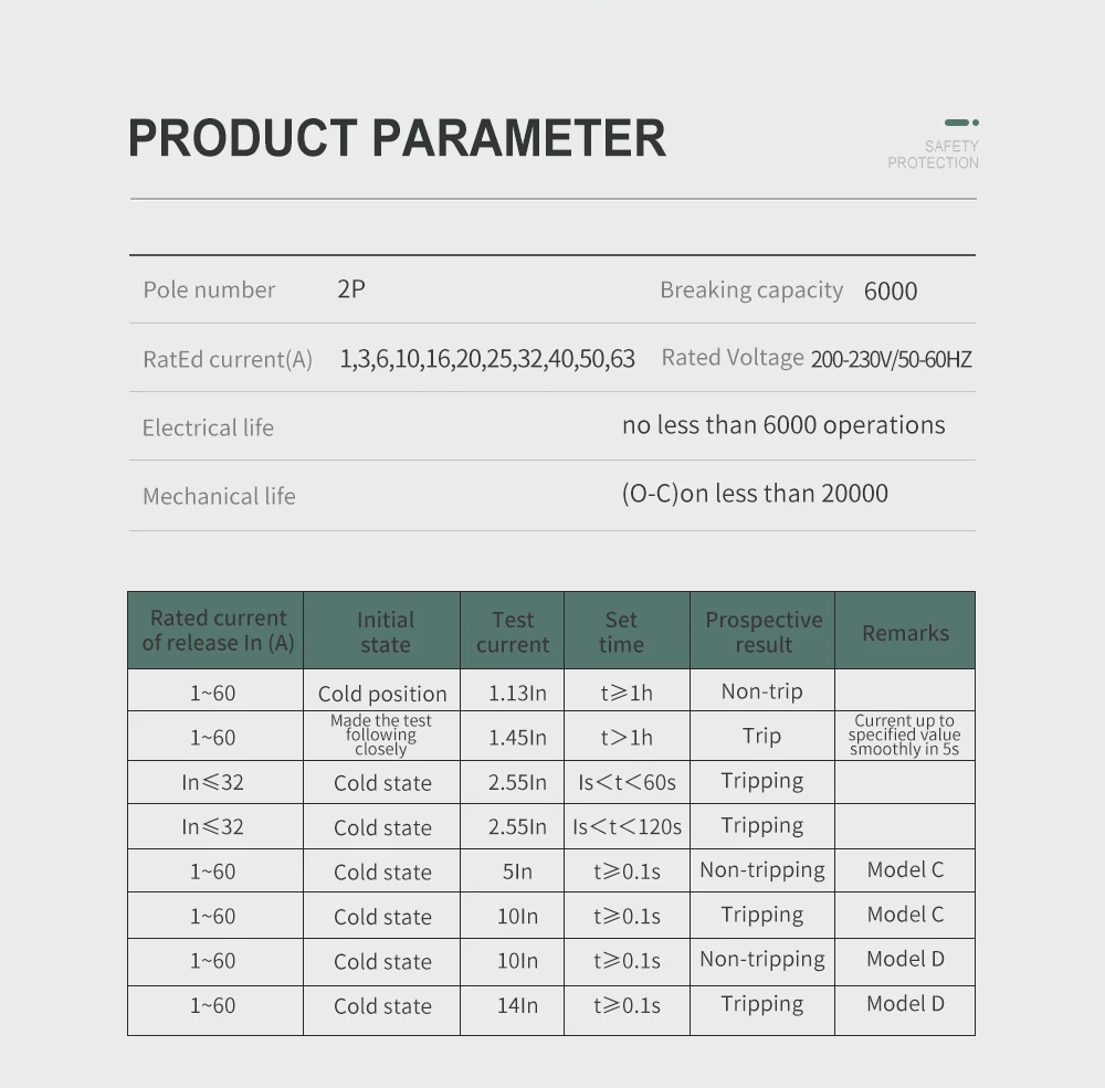 TOMZN 2P AC MCB TOB1-63 C Type 230/400V~ 50HZ/60HZ Mini Circuit Breaker 6A 10A 16A 20A 25A 32A 40A 50A 63A