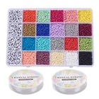Beads Acrylic Pandahall DIY 20 Colors Glass Seed Beads And Acrylic Letters Beads Kits For Stretch Bracelets
