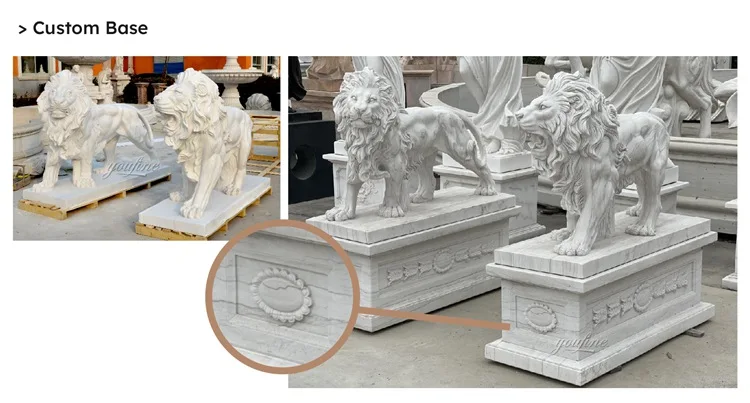 marble lion sculpture base