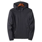 Windproof Jacket Men's Outdoor Windproof Stretch Hooded Outerwear Full Zip Jacket