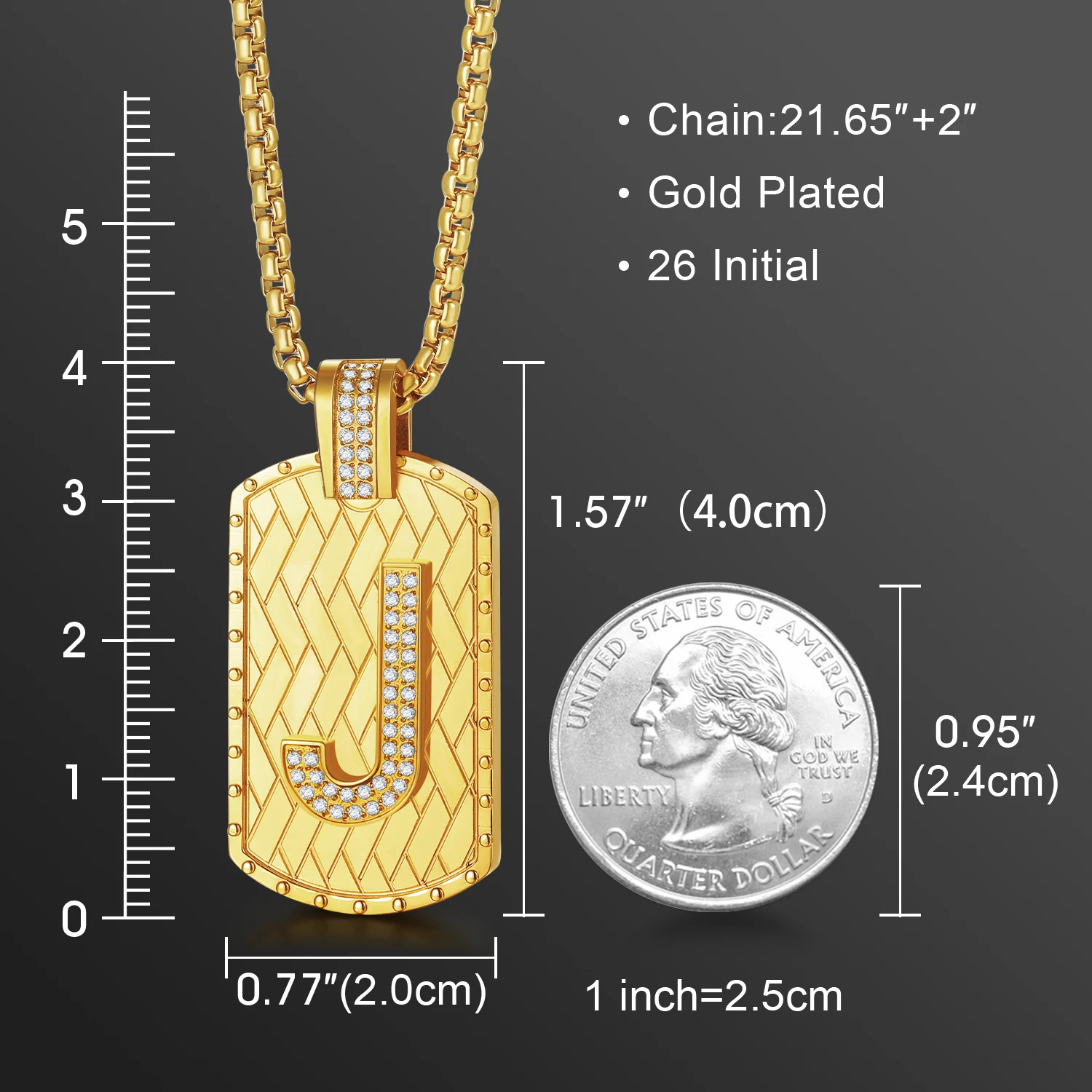CDE P1071 Fashion Brass Jewelry Copper Alloy Zircon Necklace Wholesale Gold Plated Letter Pendant Necklace For Gift