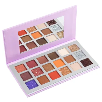 private label cardboard packaging Cosmetics vendors makeup private label 18 color eyeshadow palette Glitter Eyeshadow