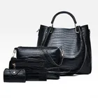 Leather Handbag Hot Selling Shoulder Bag Sets 4 Pieces Women Designer Leather Handbag Ladies Hand Bag