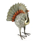 Art Table Hengfa Harvest Metal Art Autumn Galvanized Sheet Turkey Table Top Galvanized Plate Turkey