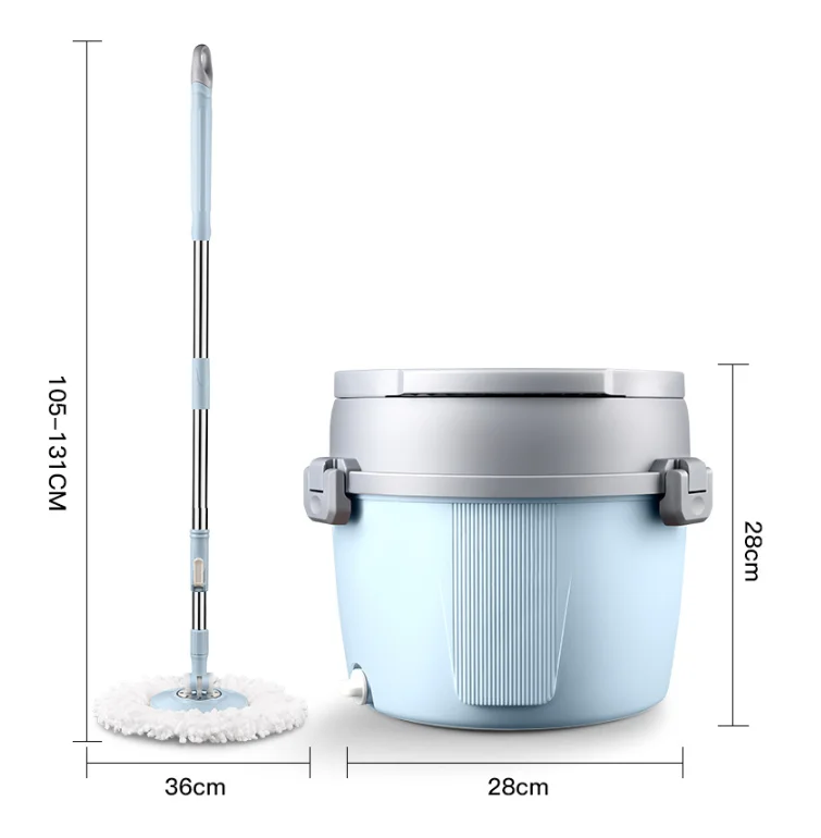 LJJZH390  360 rotation household hand-free Self-washed  mop with 2 mop pads  Adjustable Handle Mop and bucket set
