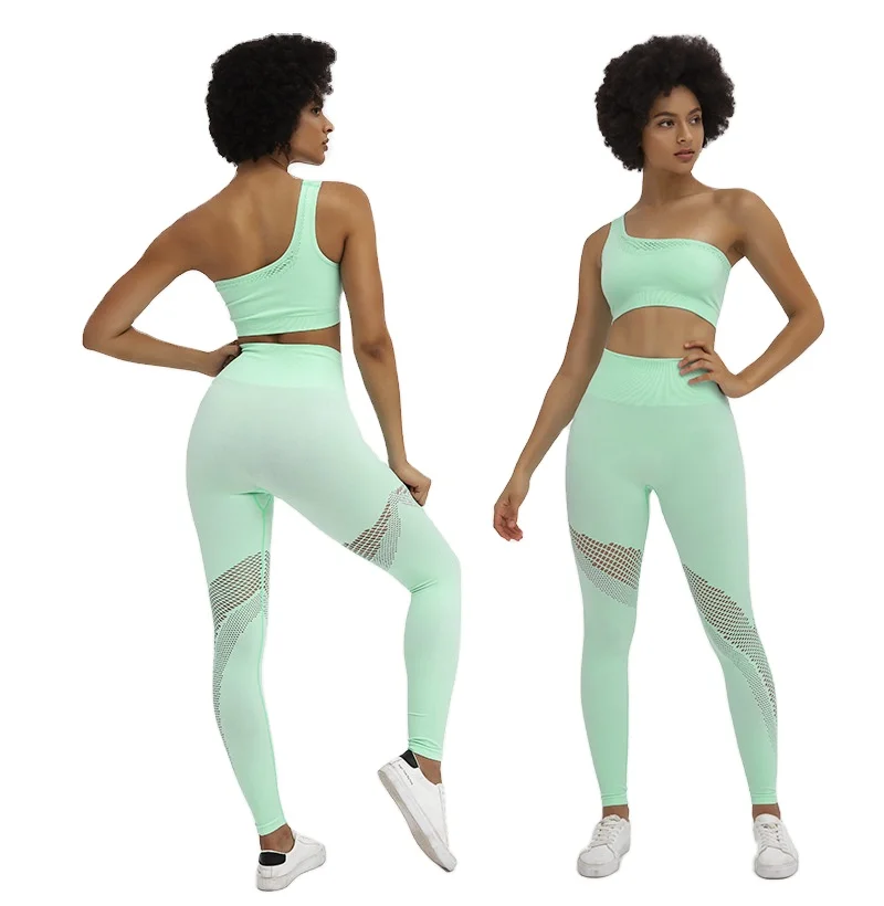 Ombre Seamless Leggings And Bra Set 
