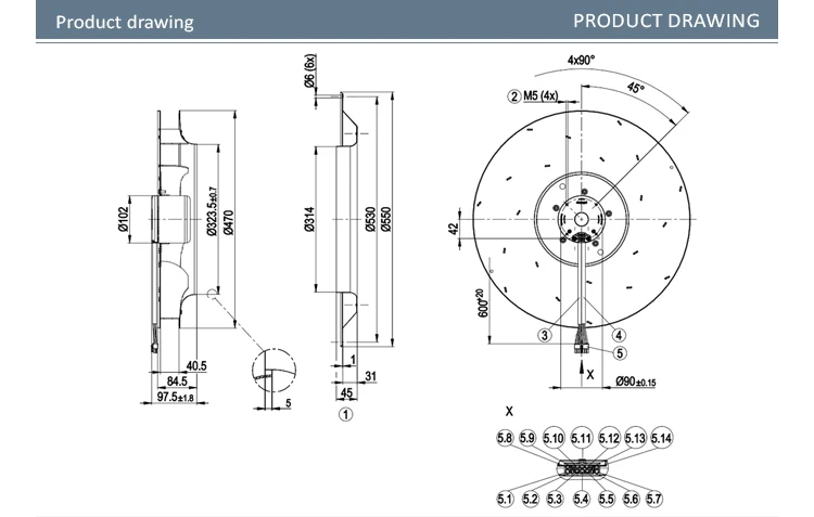 Ahu Plug Ffu Fan, R3G470-AB05-24, 435V, 1.6A, M3G084-DF - detail 6