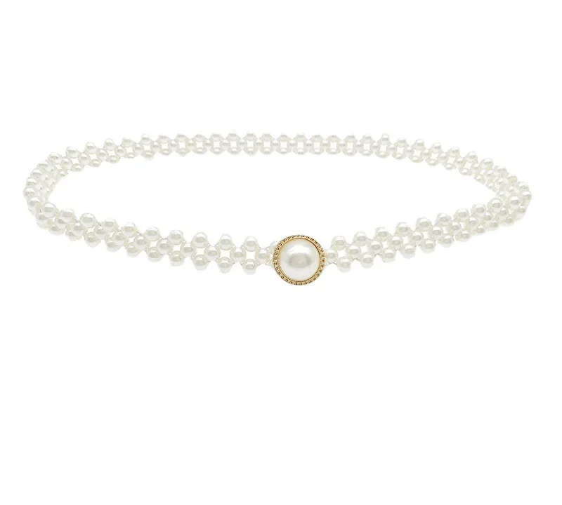 Pearl Waist Belt Stretch Pearl Belt 