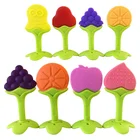 Banana Silicone Baby Toy Teether High Quality Fruit Banana Rainbow Cookie Star Silicone Baby Teether Toy Set Holder
