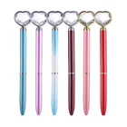Pen Promotional Heart Customized Color Pen Promotional Heart Shape Pink Diamond Top Ball Pen With Laser Logo