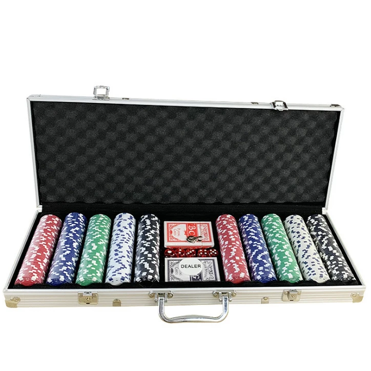 200 Chips Poker Game Playing Set Casino Card Complete Portable Game Tin Case 