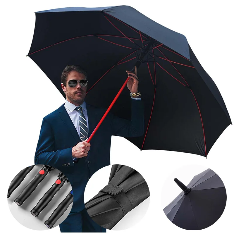 Innovative shenzhen wholesale 30 inch large windproof logo prints big luxury promotional branded custom golf umbrella with logo