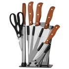 Prop Set Kitchen Stainless Steel Knife Wooden Handle Kitchen Knife Fruit Knife Household Storage Six-piece Set