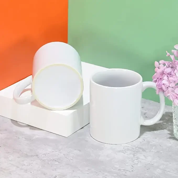 Custom White Porcelain 350 ML Mugs And Cup Wholesale Sublimation Ceramic Coffee Mugs