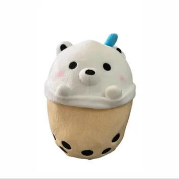 New Custom Polar Bear Boba Plushie 20 CM Ice Bubble Milk Tea Soft Plush Toy