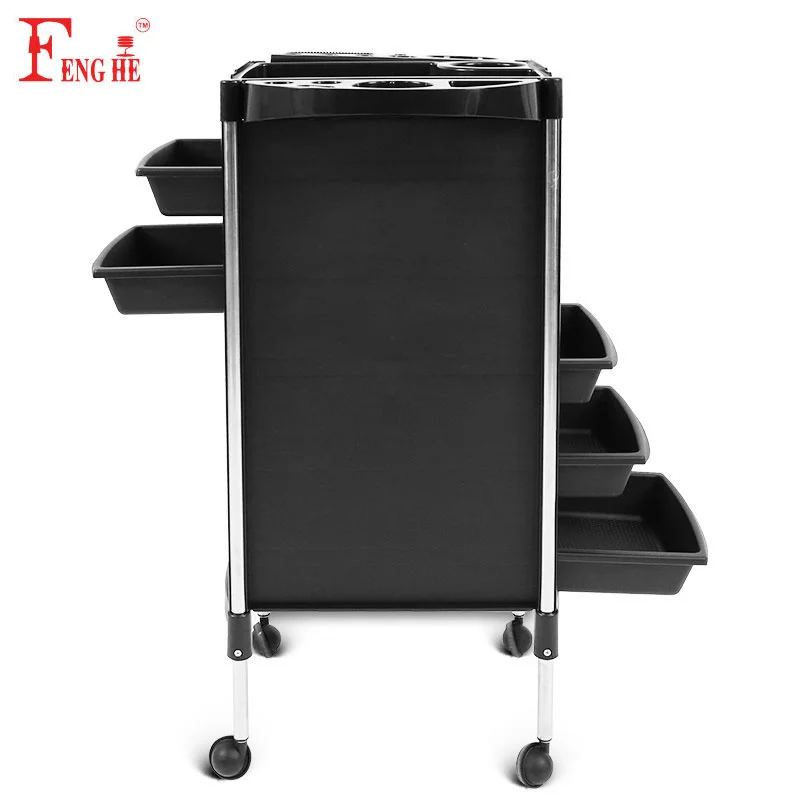 Factory direct supply salon furniture salon trolley cart BLACK trolley for salon