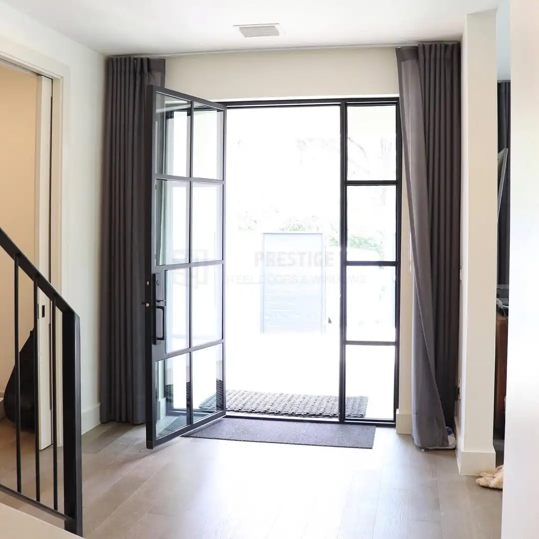 Steel Horizontal Vertical Revolving Door- Pivot Hinge Design, Soundproof & Weatherproof for Enhanced Security and Durability factory