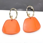 Acrylic Drop Earrings Spring Earrings Spring Summer Clear Orange Acrylic Novelty Drop Earrings