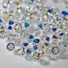 Ab Beads Bead 3mm 4mm 6mm 8mm 10mm Transparent AB Color Crystal Double Cone Beads For Jewelry Bead Accessories Diy
